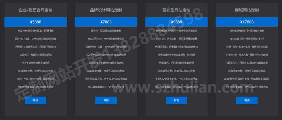 网站建设报价明细